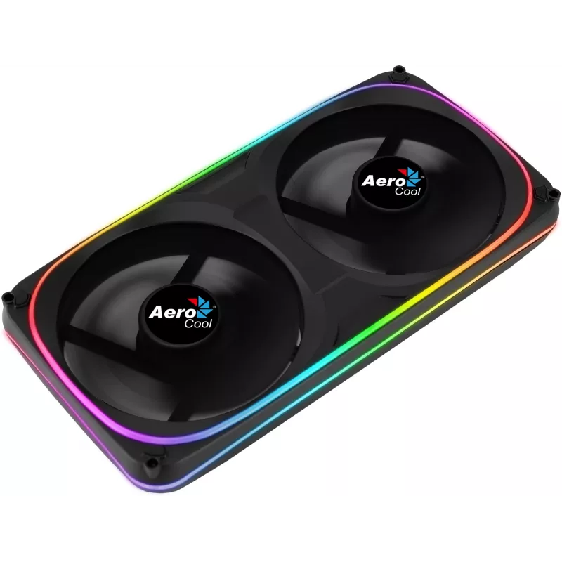 Aerocool ASTRO24 Dual Fan PC 12cm ARGB LED Antivibration Support Melns