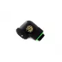 CPU/GPU šķidruma dzesēšanas armatūra BitsPower BP-MBE90RML misiņa 90° rotējošs adapteris 1/4 collas vītne melna