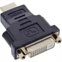 InLine HDMI–DVI adapteris, vīrišķais / 24+1 sievišķais, zeltīts, 4K2K
