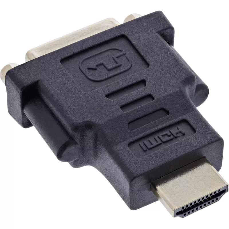 InLine HDMI–DVI adapteris, vīrišķais / 24+1 sievišķais, zeltīts, 4K2K