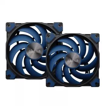 Ventilators Akasa ALUCIA SC Procesora ventilators 14 cm Melns Zils Hidrodinamiskais gultnis