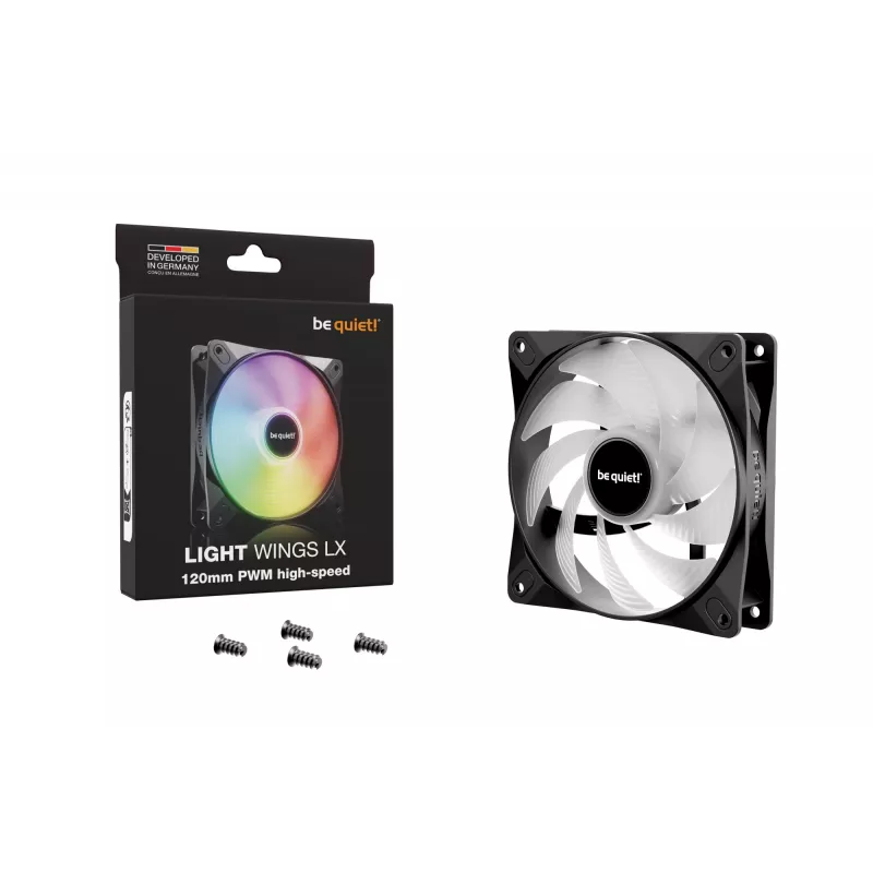 be quiet! LIGHT WINGS LX 120mm PWM ātrgaitas datora korpusa ventilators 12 cm Melns 1 gab.