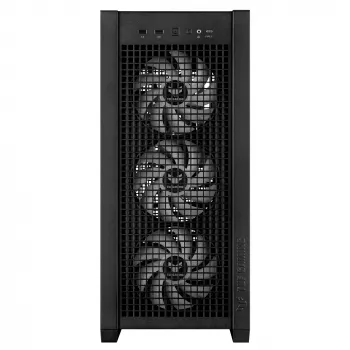 ASUS TUF Gaming GT302 ARGB, vidustorņa datora korpuss, melns — rūdīta stikla sānpaneļi, 3x140mm priekšējie + 1x140mm aizmugures ventilatori, USB-C