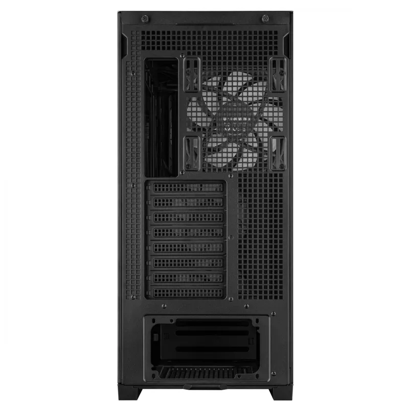 ASUS TUF Gaming GT302 ARGB, vidustorņa datora korpuss, melns — rūdīta stikla sānpaneļi, 3x140mm priekšējie + 1x140mm aizmugures ventilatori, USB-C