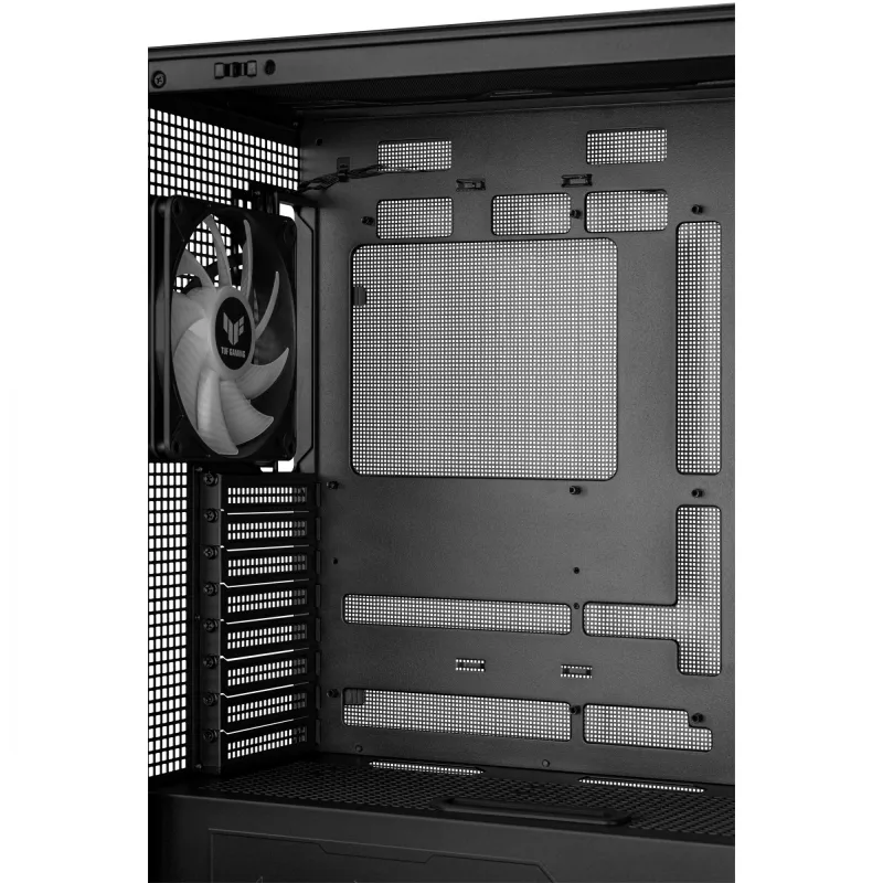 ASUS TUF Gaming GT302 ARGB, vidustorņa datora korpuss, melns — rūdīta stikla sānpaneļi, 3x140mm priekšējie + 1x140mm aizmugures ventilatori, USB-C