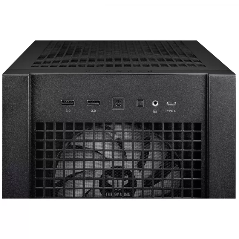 ASUS TUF Gaming GT302 ARGB, vidustorņa datora korpuss, melns — rūdīta stikla sānpaneļi, 3x140mm priekšējie + 1x140mm aizmugures ventilatori, USB-C