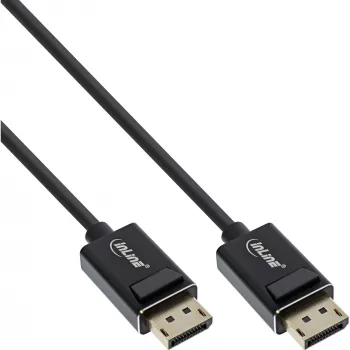 InLine DisplayPort 2.0 kabelis, 8K4K UHBR, melns, apzeltīti kontakti, 3m