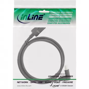 InLine DisplayPort 1.4 kabelis, 8K4K, uz augšu leņķī, melns/zeltains, 3 m