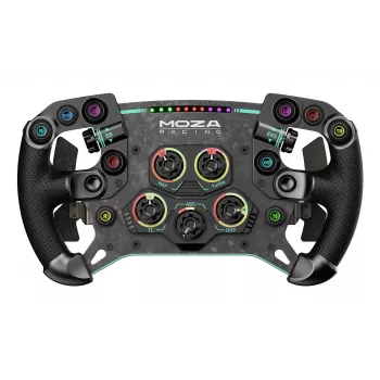 Moza Racing GS V2P stūre, stūre, vadu un bezvadu, melna, ar oglekļa šķiedru pastiprināts polimērs (CFRP), oglekļa šķiedra, āda, mikrošķiedra, ātrās atbrīvošanas mehānisms, baterija