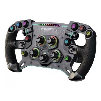 Moza Racing GS V2P stūre, stūre, vadu un bezvadu, melna, ar oglekļa šķiedru pastiprināts polimērs (CFRP), oglekļa šķiedra, āda, mikrošķiedra, ātrās atbrīvošanas mehānisms, baterija