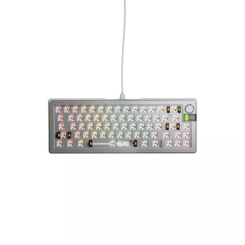 Mehāniskā tastatūra GLORIOUS GMMK 3 PRO 65% Barebones Vadu Sudraba — 65% USB RGB, 2 m kabelis
