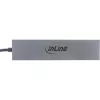 InLine USB 3.2 Gen.2 centrmezgls (10 Gb/s), 4 portu USB-C, OTG, alumīnija korpuss