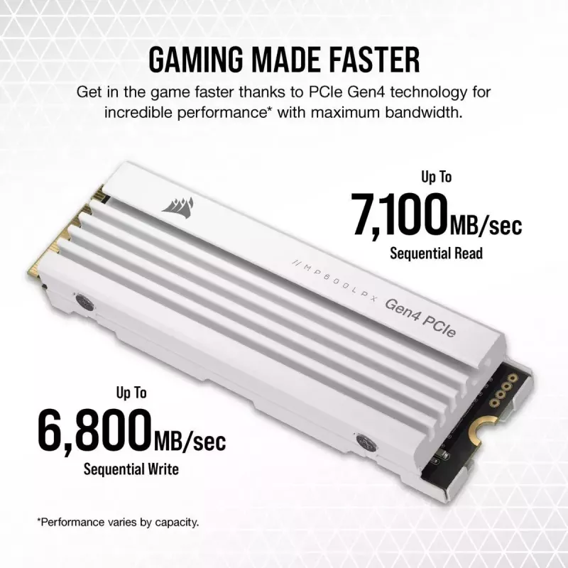 SSD disks Corsair 2 TB M.2 PCI Express 4.0 MP600 PRO LPX