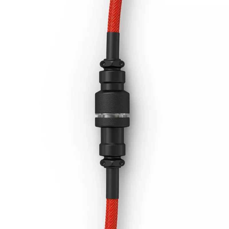Spirālveida USB kabelis GLORIOUS GMMK Crimson Red — noņemams tastatūras kabelis, spirālveida dizains