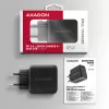 Lādētājs Axagon ACU-PQ45 QC 3.0 4.0 AFC FCP PPS PD 45W melns