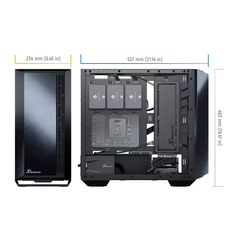PC Case Seasonic SYNCRO Q704 Midi Tower Melns