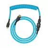 Spirālveida USB kabelis GLORIOUS GMMK Electric Blue — noņemams tastatūras kabelis, leņķa savienotāji