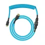 Spirālveida USB kabelis GLORIOUS GMMK Electric Blue — noņemams tastatūras kabelis, leņķa savienotāji