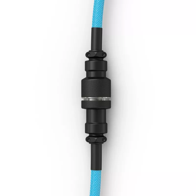 Spirālveida USB kabelis GLORIOUS GMMK Electric Blue — noņemams tastatūras kabelis, leņķa savienotāji