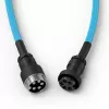 Spirālveida USB kabelis GLORIOUS GMMK Electric Blue — noņemams tastatūras kabelis, leņķa savienotāji