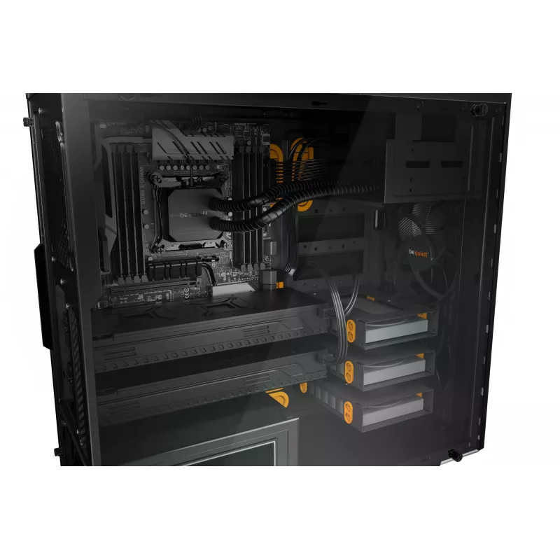 be quiet Pure Base 600 Window Midi Tornis Melna, Oranža