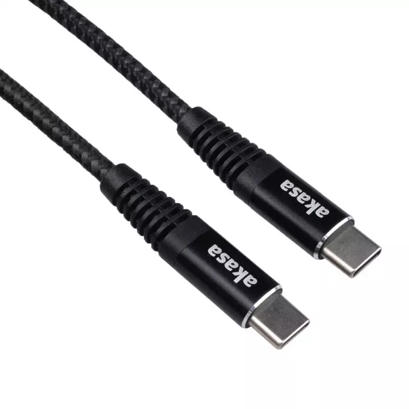USB kabelis Akasa AK-CBUB54-10BK 1m USB C melns