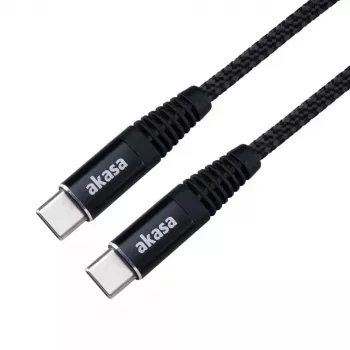 USB kabelis Akasa AK-CBUB54-10BK 1m USB C melns
