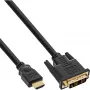 InLine HDMI–DVI kabelis, vīr./ 18+1 vīr., apzeltīts, 1 m