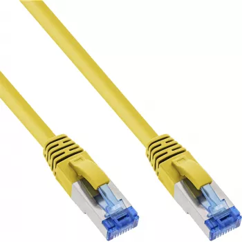InLine komutācijas kabelis S/FTP PiMF Cat.6A bez halogēna 500 MHz dzeltens 0,5 m