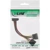 InLine SATA Y-bar. kabelis SATA female / 2x SATA male 0,15 m