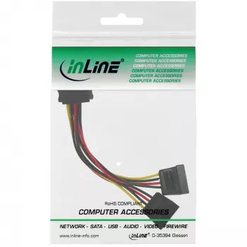 InLine SATA Y-bar. kabelis SATA female / 2x SATA male 0,15 m