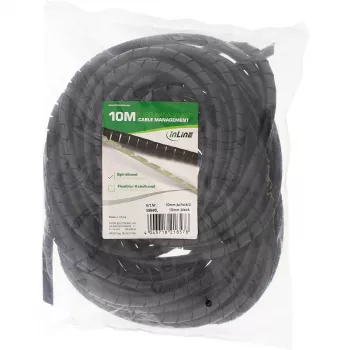 InLine spirālveida aptīšanas lente 10 m, melna, 10 mm, melna, 1 cm, 169 g, 200 mm, 210 mm, 50 mm