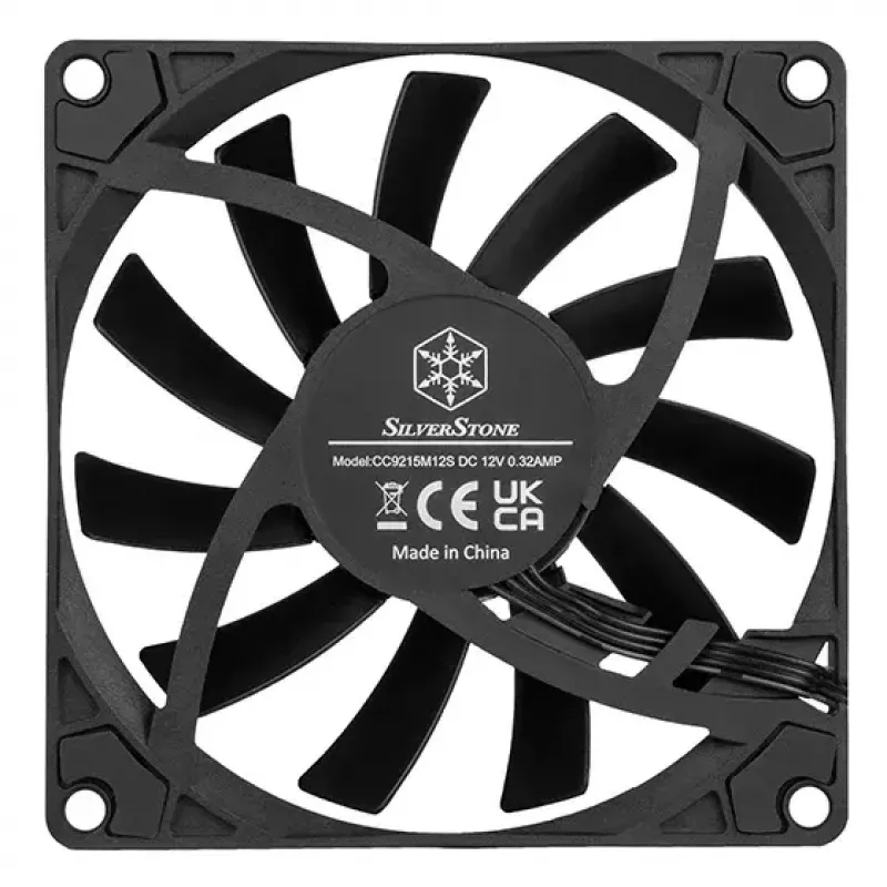 Ventilators Silverstone Air Slimmer 90 9,2 cm melns 500–2500 RPM hidrauliskais