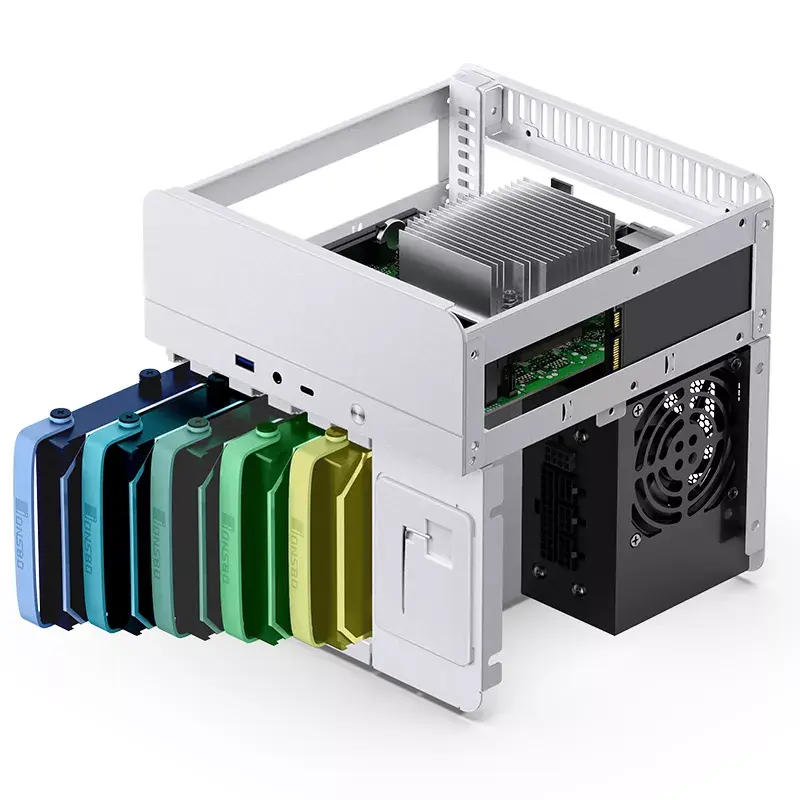 PC Case Jonsbo N2 Cube balta SFX 120mm Fans 2.5 3.5 HDD