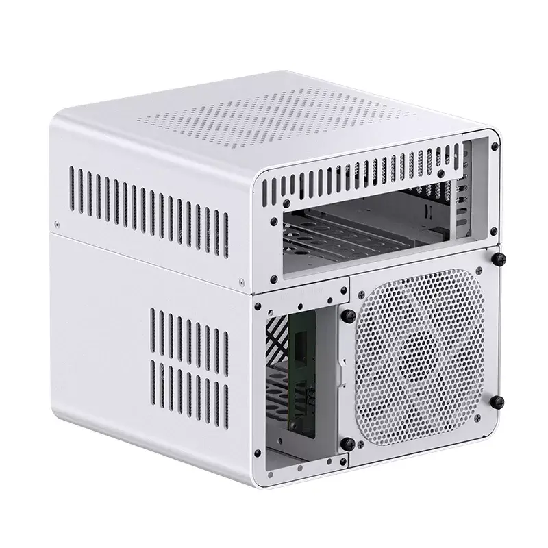PC Case Jonsbo N2 Cube balta SFX 120mm Fans 2.5 3.5 HDD