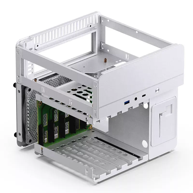 PC Case Jonsbo N2 Cube balta SFX 120mm Fans 2.5 3.5 HDD