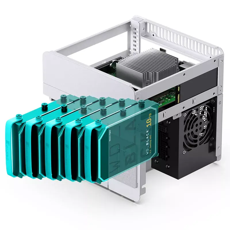PC Case Jonsbo N2 Cube balta SFX 120mm Fans 2.5 3.5 HDD