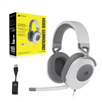 CORSAIR Gaming Headset Hs65 - 3.5mm - Surround - balta