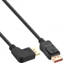 InLine DisplayPort 1.4 kabelis, 8K4K, leņķots pa kreisi, melns/zelts, 2m