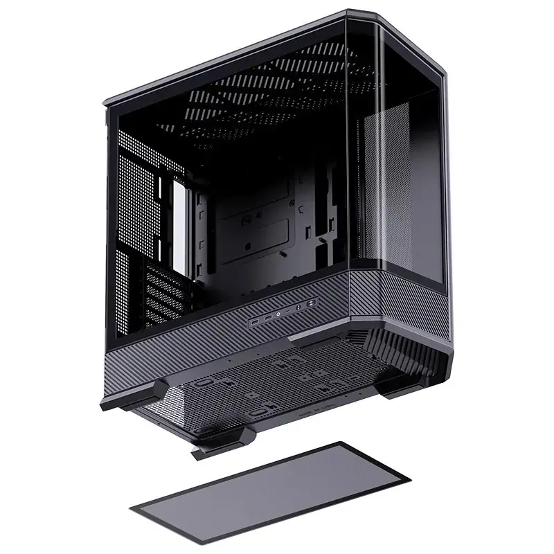 Datora korpuss Jonsbo D400 Midi Tower ATX rūdīts stikls - melns