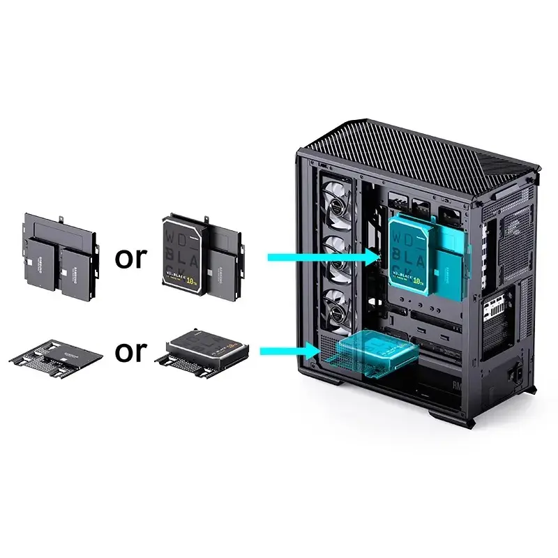 Datora korpuss Jonsbo D400 Midi Tower ATX rūdīts stikls - melns