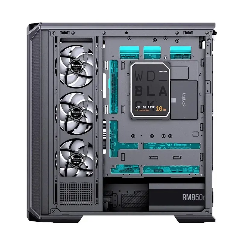 Datora korpuss Jonsbo D400 Midi Tower ATX rūdīts stikls - melns