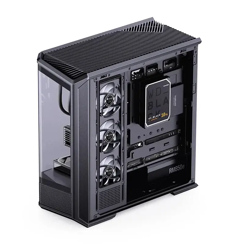 Datora korpuss Jonsbo D400 Midi Tower ATX rūdīts stikls - melns