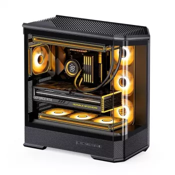 Datora korpuss Jonsbo D400 Midi Tower ATX rūdīts stikls - melns