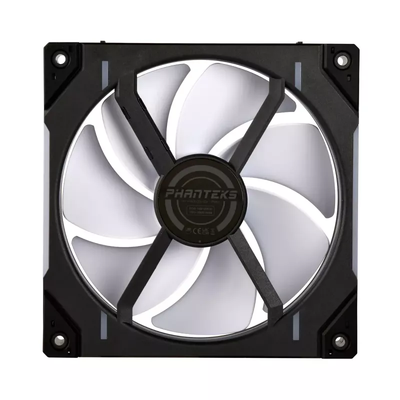 Korpusa ventilators PHANTEKS PH-F140D30 140 mm, 2 ātrumu, 250–1800 RPM, 71.76 CFM, dubultā lodīšu gultnis, 12 V, melns (3 gab.)