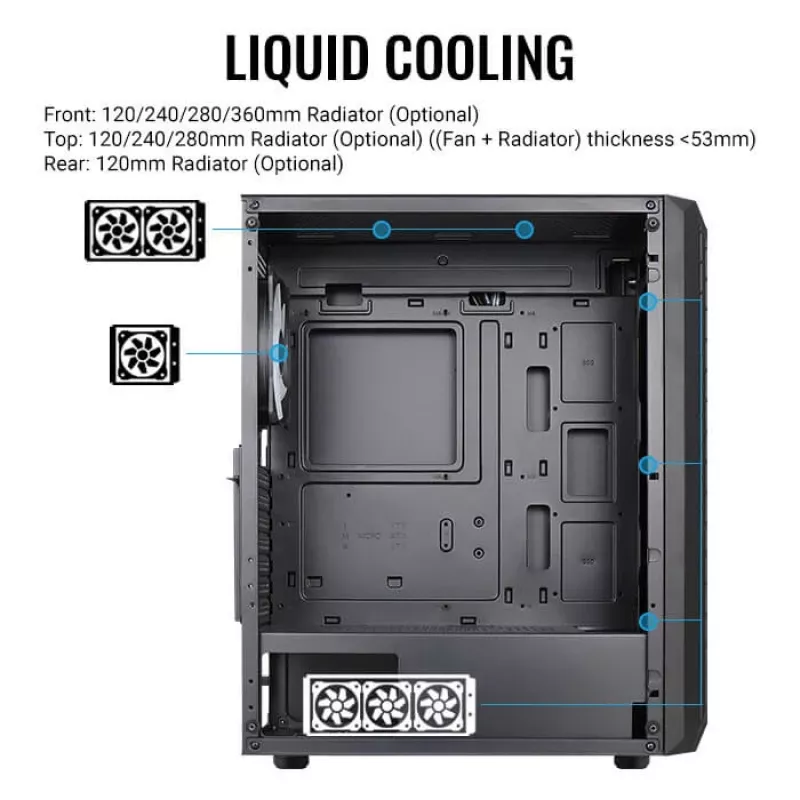 PC Case Aerocool Beam-G-BK-V1 Mini Tower Melns