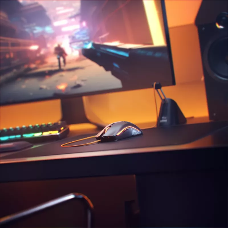 Glorious Gaming Glorious Model O- pele parastā (melnā), labā roka, optiskā, USB Type-A, 3200 DPI, melna