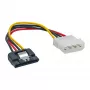 InLine SATA strāvas adaptera kabelis 4pin Molex / 15pin SATA ar fiksatoru 0,15m