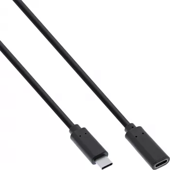 USB 3.2 Gen.2x2 pagarinātāja kabelis InLine 35771 1m USB-C vīrišķais/sieviešu melns
