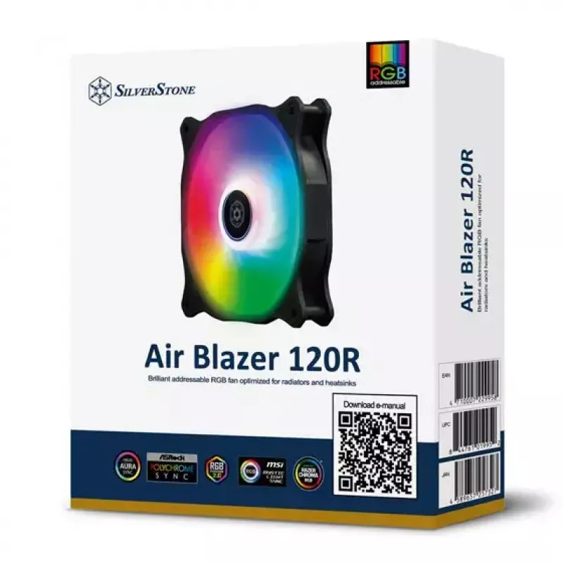 Ventilators Silverstone Air Blazer 120R 12 cm Melns Caurspīdīgs Hidrauliskais Gultnis